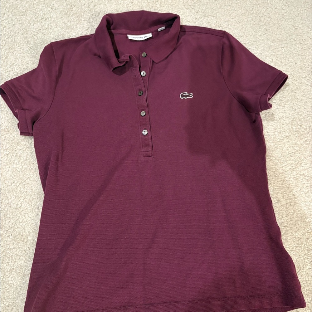 Lacoste Women's Polo Shirt size 38 - Burgundy